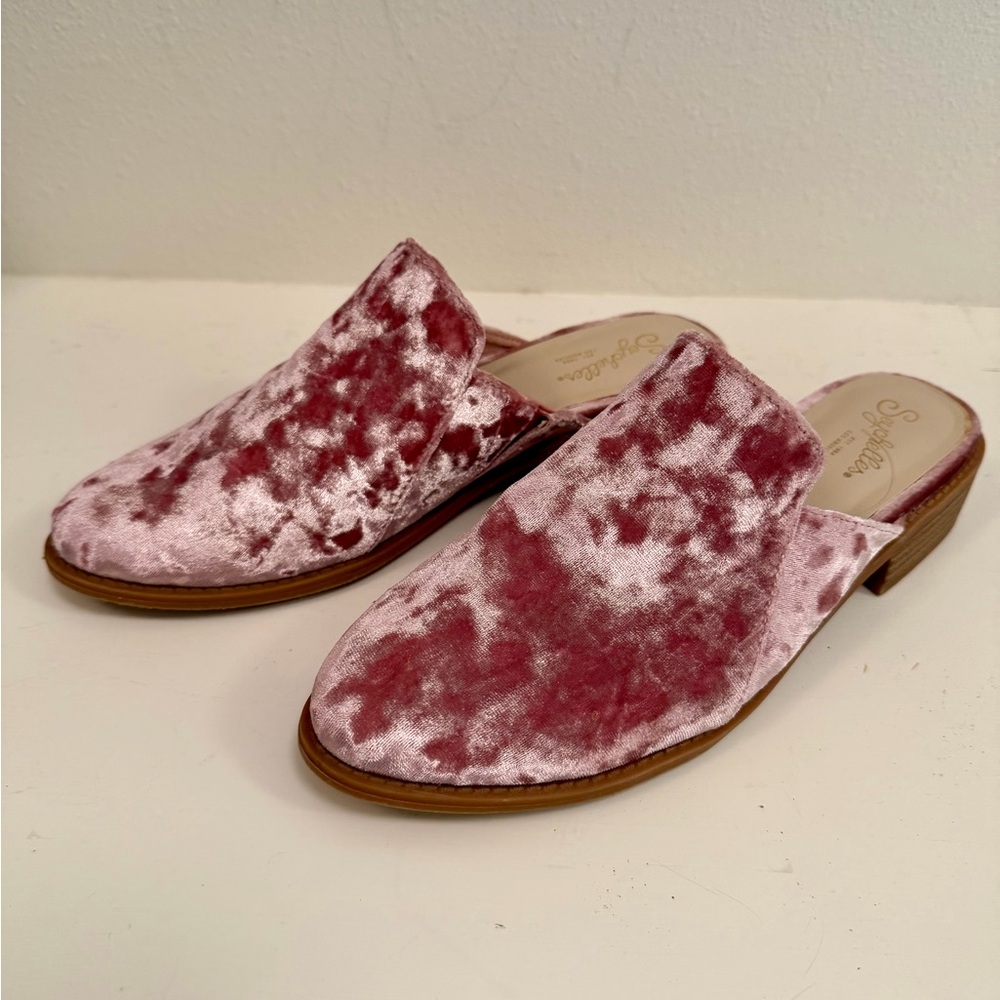 Seychelles Women's Blush Velvet Mules size 6 - Picture 4 of 7